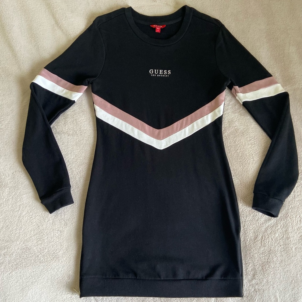 Guess Long Sleeve Logo Dress